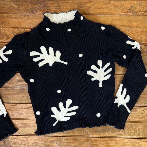 Vintage Women’s Maureene Keene NYC waffle knit cut out long sleeve top size sm - Picture 1 of 7